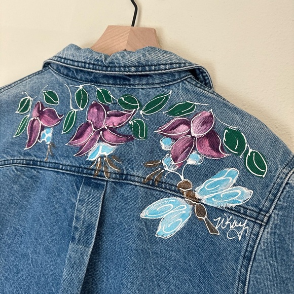 SUNDANCE Vintage Painted Longline Denim Jacket - Picture 9 of 9